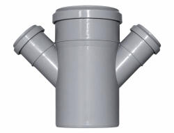 Valrom Ramificatie dubla redusa, polipropilena, pentru scurgere, gri, D 110 x 50 x 50 mm, 45 grade (15061111045)