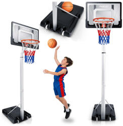 Neo-Sport Kosárlabdapalánk, Neo-Sport NS-281, mobil, állítható, 150-260 cm magasság, szabadon álló, kerekekkel, acél váz, PVC palánk 82 x 59 cm, 38 cm gyűrű, 50 l tölthető talp (TE1281) (TE1281)