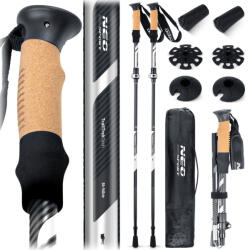 Neo-Sport Túrabot, Neo-Sport NS-382, fekete/ezüst, alumínium, parafa és EVA hab markolat, teleszkópos, 85 / 130 cm, 1 pár (TE138200) (TE138200)