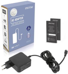 mitsu Alimentator Laptop MITSU Incarcator laptop Mitsu 45W USB Type C, protectie la supratensiune, negru, 1.10m (ZM/USBC45WB)
