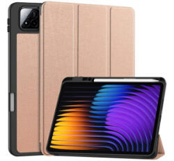 Gigapack Tok álló, bőr hatású (aktív FLIP, oldalra nyíló, TRIFOLD, asztali tartó, ceruza tartó) ROZÉARANY Xiaomi Pad 7 Pro / Pad 7 (GP-168363) - aqua