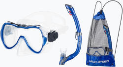 AQUA-SPEED Set de snorkeling AQUA-SPEED Enzo + Evo mască + tub + sac albastru