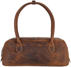 Greenburry Geanta umar piele naturala maro antichizat 42 x 16 x 16 cm, Vintage, Greenburry Geanta voiaj