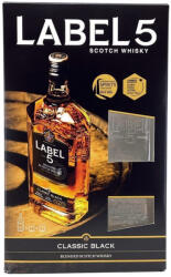 LABEL 5 Classic Blended whisky ajándékcsomag 2 pohárral DRS (0, 7L / 40%) - whiskynet