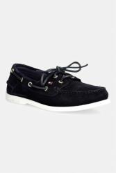 Tommy Hilfiger mocasini pentru femei, din piele întoarsă HILFIGER SUEDE BOAT SHOE PPY2-OBD01L_59X (FW0FW09338)