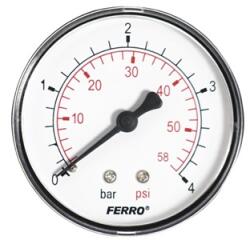FERRO nyomásmérő hátsó csatlakozású 4 bar, 63 mm, 1/4 (FE-M6304A)
