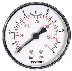 FERRO nyomásmérő hátsó csatlakozású 10 bar, 63 mm, 1/4 (FE-M6310A)