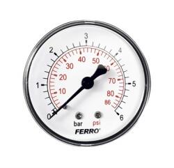 FERRO nyomásmérő hátsó csatlakozású 6 bar, 63 mm, 1/4 (FE-M6306A)