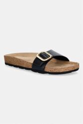 Tommy Hilfiger papuci pentru femei, din piele TH CLASSIC CORK SANDAL PEARL LTH PPY2-OBD035_99X