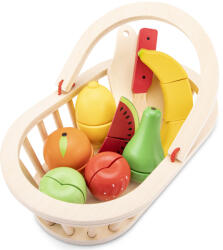 4bambini Set de tăiat New Classic Toys - coș cu fructe Bucatarie copii