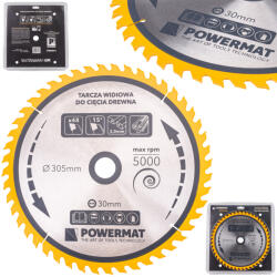 Powermat Vidia fűrészlap fához - 305x30mm, 48 fog - Gérvágóhoz és asztali fűrészhez (PM0901) (POW-PM0901)