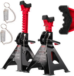 Red Technic Gépkocsi Alátámasztó Bak Szett - 3T, 272-405 mm - Racsnis, gumitalppal (RTPSK0080) (POW-RTPSK0080)