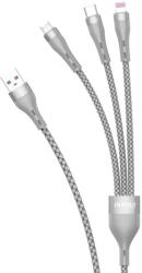 Dudao 3in1 USB cable - Lightning / microUSB / USB Type C 65W 1.2m gray (L20X)