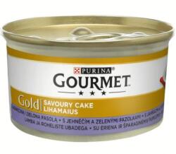 Gourmet GOLD Savoury Cake Báránnyal és zöldbabbal nedves macskaeledel - 4x85 g