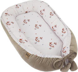 EKO Fox Pamut Velvet Babafészek 90x60cm - Puha Rókás Pihenőfészek Kisbabáknak
