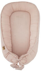 EKO Powder Pink Muszlin Babafészek 90x60cm - Puha, Légáteresztő Babafészek Kényelmes Pihenéshez