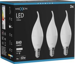 Mexen Nova 3x Bec LED lumânare E14, C37, 8W, Neutrală - 4000K, 840 lm - L106-E14-0840-01x03 (L106-E14-0840-01x03)