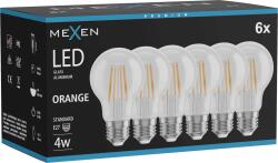 Mexen Vintis 6x Bec LED filament E27, A60, 4W, 55 lm, portocaliu - L150-E27-04XX-48x06 (L150-E27-04XX-48x06)