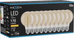 Mexen Vintis 10x Bec Filament Spirală LED E27, G80, 2W, Caldă - 2200K, 170 lm, chihlimbar - L165-E27-0222-50x10 (L165-E27-0222-50x10)