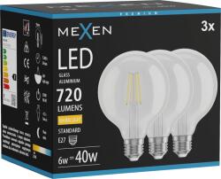Mexen Vintis 3x Bec filament LED E27, G95, 6W, Cald - 2700K, 720 lm, clar - L157-E27-0627-00x03 (L157-E27-0627-00x03)