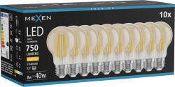 Mexen Vintis 10x Bec LED cu filament E27, A60, 8W, Caldă - 2700K, 750 lm, chihlimbar - L150-E27-0822-50x10 (L150-E27-0827-50x10)
