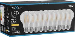 Mexen Vintis 10x Bec LED filament E27, A60, 6W, Caldă - 2200K, 720 lm, clar - L150-E27-0622-00x10 (L150-E27-0622-00x10)