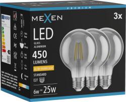 Mexen Vintis 3x Bec LED cu filament E27, G80, 6W, Caldă - 2200K, 450 lm, fumurie - L155-E27-0622-70x03 (L155-E27-0622-70x03)