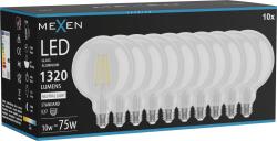 Mexen Vintis 10x Bec LED cu filament E27, G125, 10W, Neutru - 4000K, 1320 lm, transparent - L158-E27-1040-00x10 (L158-E27-1040-00x10)