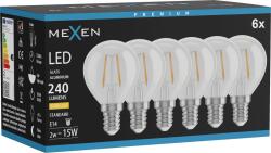 Mexen Vintis 6x Bec LED filament E14, G45, 2W, Cald - 2700K, 240 lm, clar - L156-E14-0227-00x06 (L156-E14-0227-00x06)