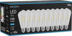 Mexen Vintis 10x Bec LED cu filament E27, ST64, 6W, Rece - 6500K, 720 lm, clar - L152-E27-0665-00x10 (L152-E27-0665-00x10)