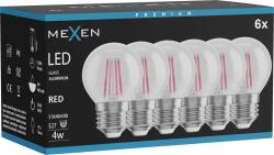 Mexen Vintis 6x Bec LED filament E27, G45, 4W, 55 lm, roșu - L156-E27-04XX-45x06 (L156-E27-04XX-45x06)