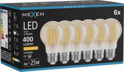 Mexen Vintis 6x Bec LED filament E27, A60, 4W, Caldă - 2200K, 400 lm, chihlimbar - L150-E27-0422-50x06 (L150-E27-0422-50x06)