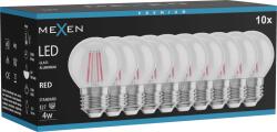 Mexen Vintis 10x Bec LED filament E27, G45, 4W, 55 lm, roșu - L156-E27-04XX-45x10 (L156-E27-04XX-45x10)