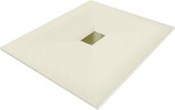Mexen Hugo cadă de duș dreptunghiulară SMC 120 x 100 cm, bej, mascare aurie - 42691012-G (42691012-G)