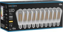 Mexen Vintis 10x Bec LED cu filament E27, ST64, 10W, Caldă - 2700K, 780 lm, fumuriu - L152-E27-1027-70x10 (L152-E27-1027-70x10)