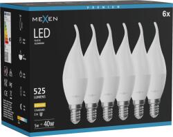 Mexen Nova 6x Bec LED Lumânare E14, C37, 5W, Caldă - 3000K, 525 lm - L106-E14-0530-01x06 (L106-E14-0530-01x06)