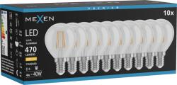 Mexen Vintis 10x Bec LED tip filament E14, G45, 4W, Caldă - 2700K, 470 lm, transparent - L156-E14-0427-00x10 (L156-E14-0427-00x10)