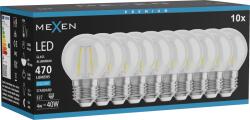 Mexen Vintis 10x Bec LED tip filament E27, G45, 4W, Rece - 6500K, 470 lm, clar - L156-E27-0465-00x10 (L156-E27-0465-00x10)
