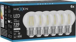 Mexen Vintis 6x Bec Filament LED E27, G45, 6W, Neutru - 4000K, 720 lm, clar - L156-E27-0627-00x06 - L156-E27-0640-00x06 (L156-E27-0640-00x06)