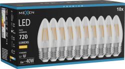 Mexen Vintis 10x Bec LED filament E27, C35, 6W, Cald - 2700K, 720 lm, clar - L154-E27-0627-00x10 (L154-E27-0627-00x10)