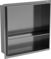 Mexen X-Wall-NR raft de nișă fără flanșă cu poliță 30 x 30 cm, gri metalizat periat - 19E1303010S (19E1303010S)