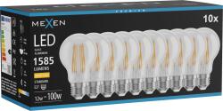 Mexen Vintis 10x Bec Filament LED E27, A60, 12W, Cald - 2700K, 1585 lm, transparent - L150-E27-1227-00x10 (L150-E27-1227-00x10)