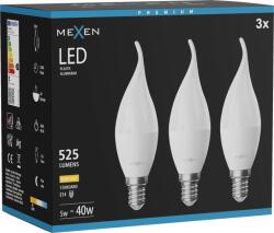 Mexen Nova 3x LED izzó láng E14, C37, 5W, Meleg - 3000K, 525 lm - L106-E14-0530-01x03 (L106-E14-0530-01x03)