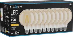 Mexen Vintis 10x Bec LED cu filament E27, G125, 8W, Călduță - 2200K, 750 lm, chihlimbar - L158-E27-0822-50x10 (L158-E27-0822-50x10)
