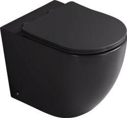 Mexen Lena vas de toaletă wc de podea Rimless Tornado cu capac cu închidere lentă slim, duroplast, negru mat - 3222T4085 (3222T4085)