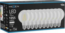 Mexen Vintis 10x LED filament izzó E27, G80, 8W, Semleges - 4000K, 1055 lm, átlátszó - L155-E27-0840-00x10 (L155-E27-0840-00x10)