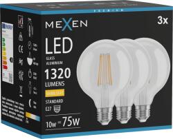 Mexen Vintis 3x Bec filament LED E27, G95, 10W, Cald - 2700K, 1320 lm, clar - L157-E27-1027-00x03 (L157-E27-1027-00x03)