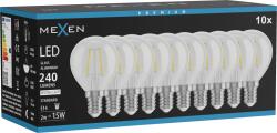 Mexen Vintis 10x Bec E14, G45, 2W, Neutru - 4000K, 240 lm, clar - L156-E14-0240-00x10 (L156-E14-0240-00x10)