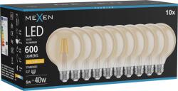 Mexen Vintis 10x Filament LED izzó E27, G95, 6W, Meleg - 2200K, 600 lm, borostyán - L157-E27-0622-50x10 (L157-E27-0622-50x10)