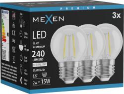 Mexen Vintis 3x Bec LED filament E27, G45, 2W, Neutru - 4000K, 240 lm, transparent - L156-E27-0227-00x03 - L156-E27-0240-00x03 (L156-E27-0240-00x03)